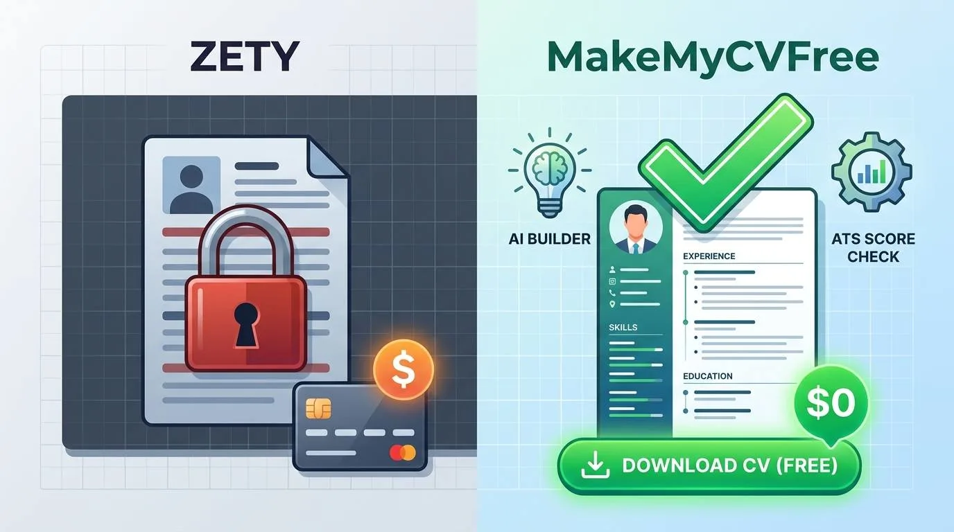 Zety vs MakeMyCVFree Comparison