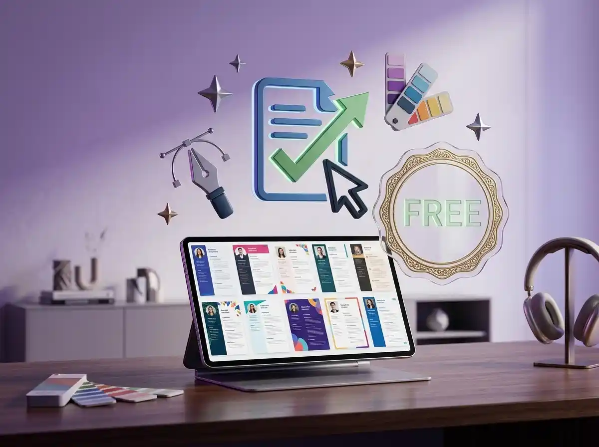 Best free resume builder interface on tablet and workspace